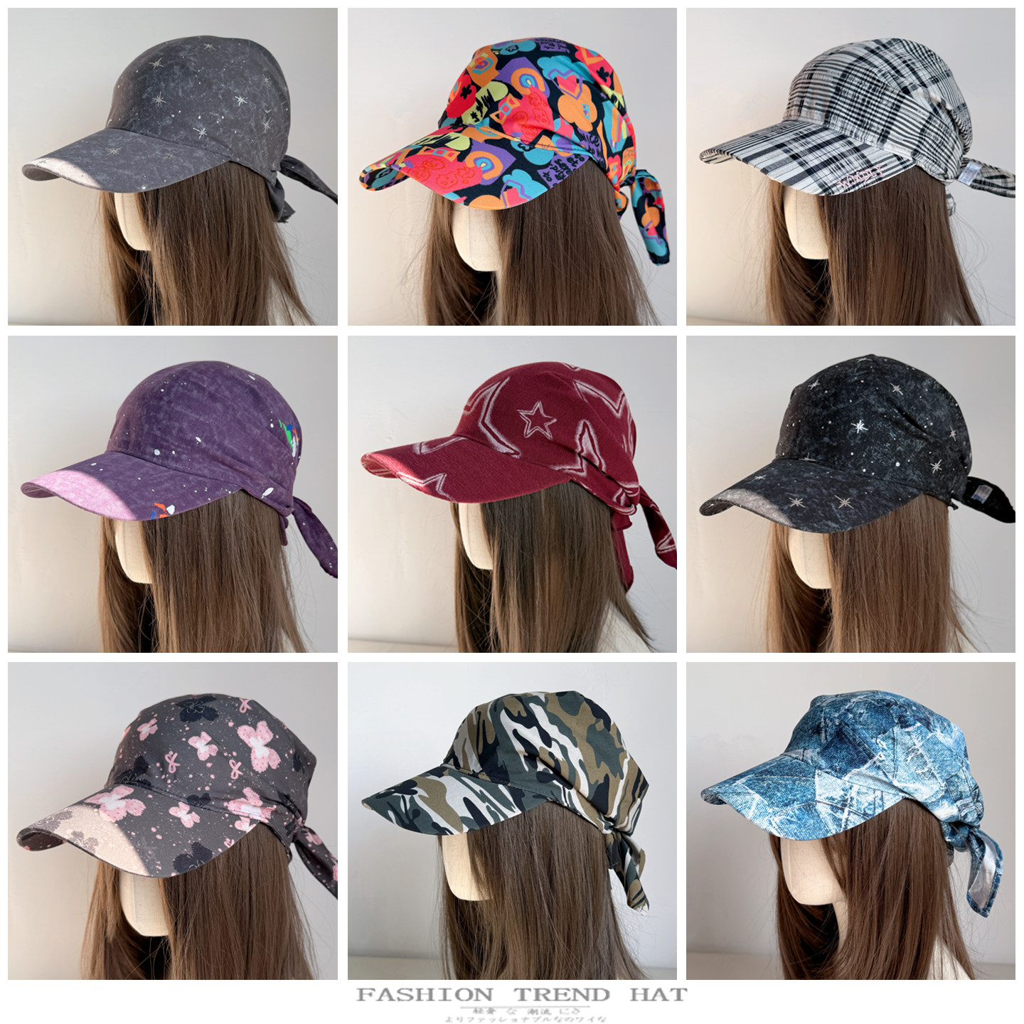 美式复古街头辣妹头巾帽男女士春夏季遮阳防晒包头嘻哈鸭舌帽子潮