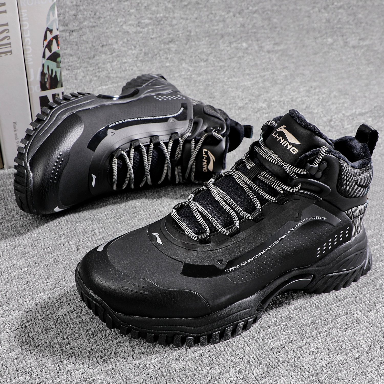 李宁官方正品保暖男子休闲鞋棉鞋