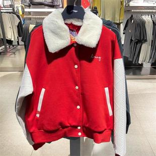 李宁日进斗金棉服女装 龙年新年本命红色年夹克 外套2024年春季 新款
