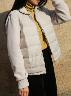 福利！高级简约保暖羽绒服短款上衣外套内胆加厚修身显瘦秋冬黑色