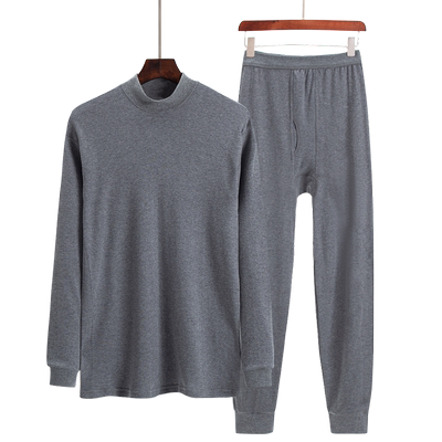 猫人中老年高领纯棉秋衣秋裤大码