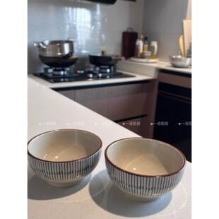 厨房蓝雨米饭碗餐具特别好看的陶瓷家用2024新款个人专用精致