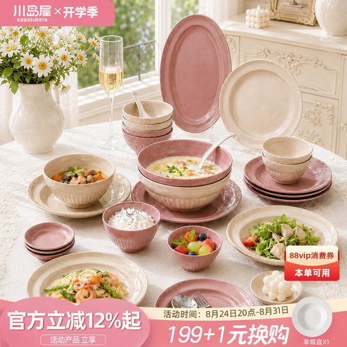 川岛屋陶瓷碗碟套装家用餐具礼盒