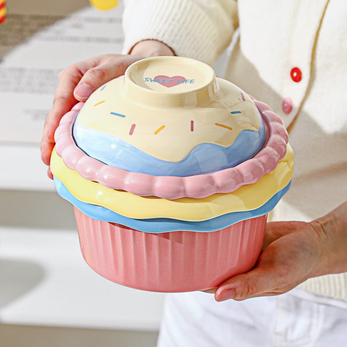 川岛屋多巴胺可爱泡面碗一人食餐具套装碗碟闺蜜生日礼物女生实用
