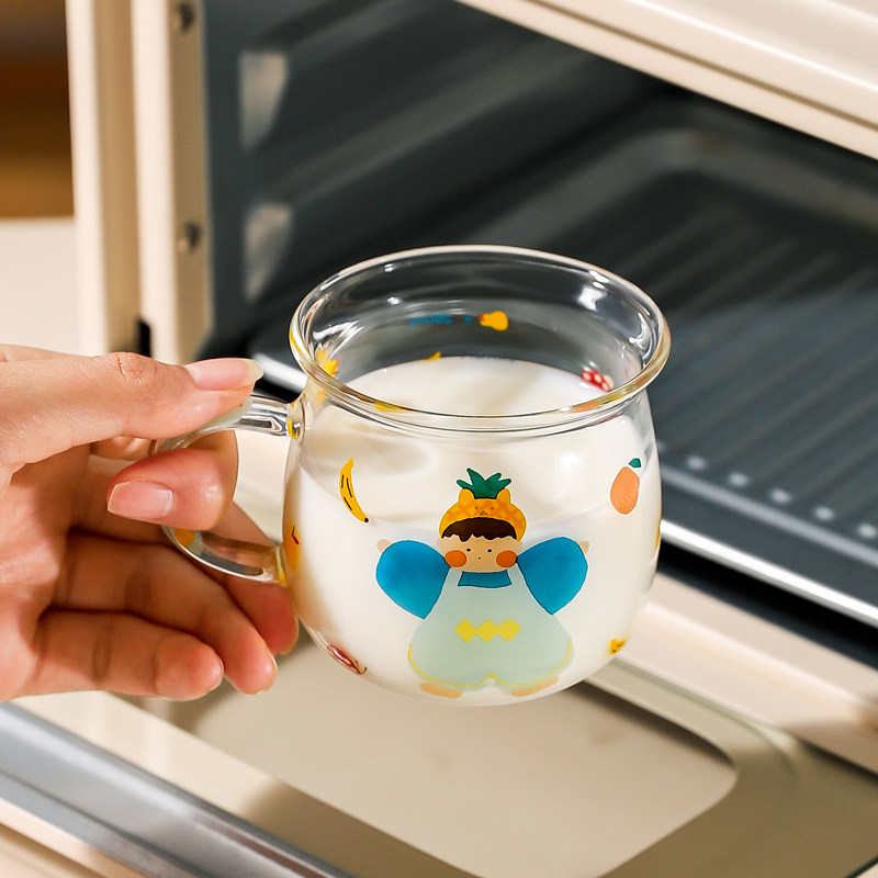 下架！儿童带刻度牛奶杯微波炉可加热专用热奶杯玻璃水杯早餐杯子