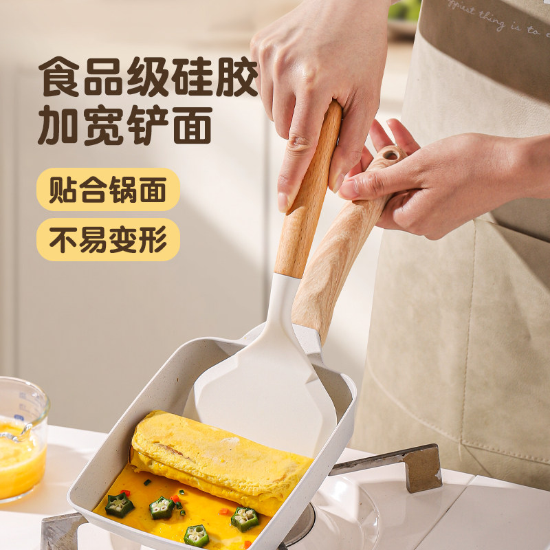 川岛屋玉子烧铲子硅胶锅铲食品级耐高温家用煎饼专用厚蛋烧煎蛋铲