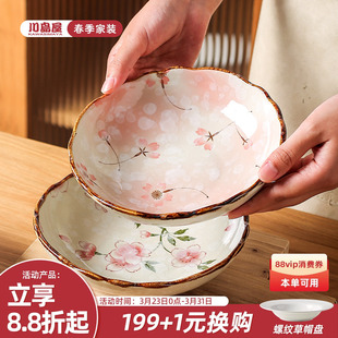 高级碟子餐盘深盘 特别好看 川岛屋日式 陶瓷盘子菜盘家用2026新款