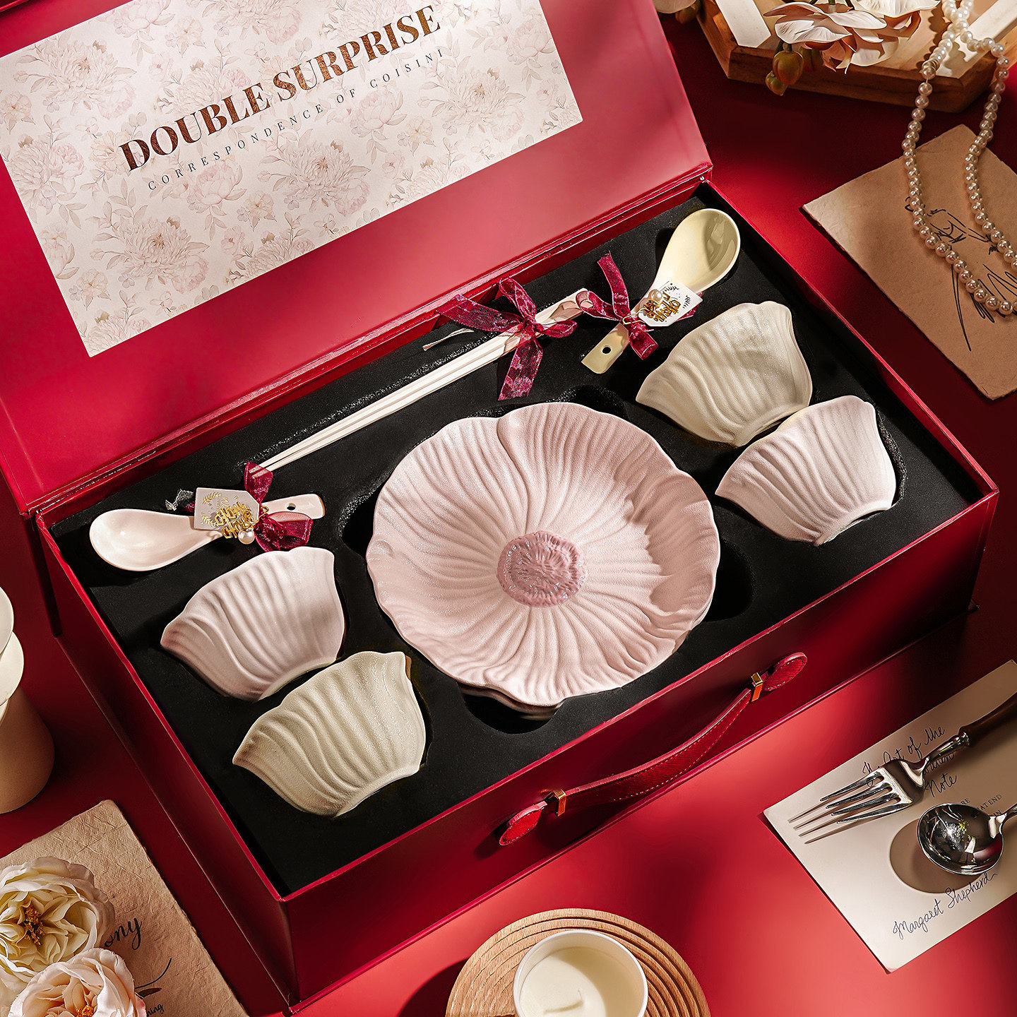 川岛屋碗碟套装餐具礼盒新婚生日暖居搬新家乔迁之喜礼物送人实用