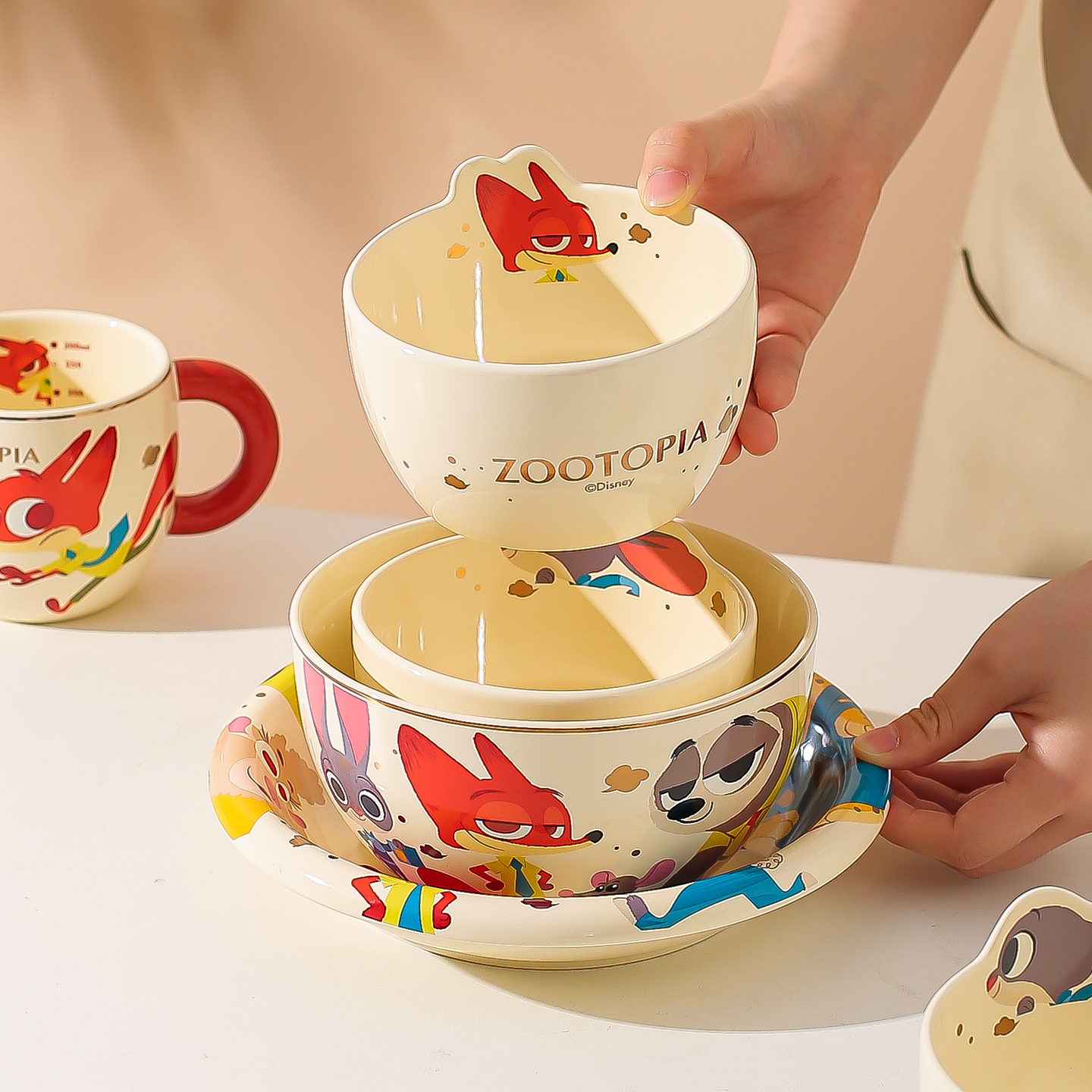 川岛屋迪士尼可爱餐具饭碗儿童碗