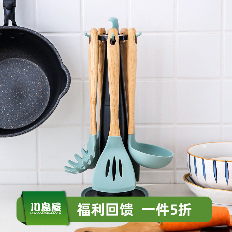 川岛屋硅胶锅铲不粘锅专用炒菜铲子家用食品级耐高温汤勺厨具套装