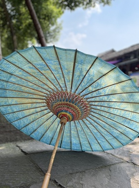 非遗许家油纸伞中国传统色浸染防雨伞晴雨两用汉服国风纯色桐油伞