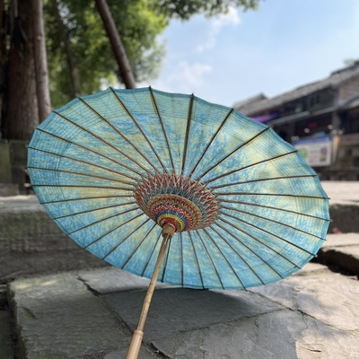 非遗许家油纸伞中国传统色浸染防雨伞晴雨两用汉服国风纯色桐油伞