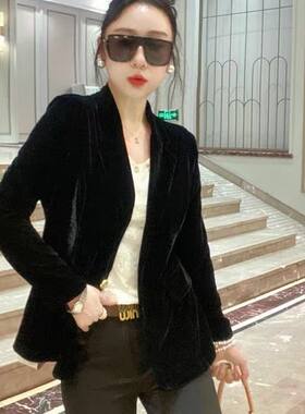 金丝绒西装外套女士春秋