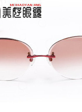 韩国无框切边镶钻近视墨镜