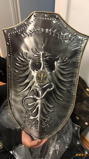 欧洲中世纪武士盾复古罗马盾牌骑士十字军可手持金属铁盾盔甲