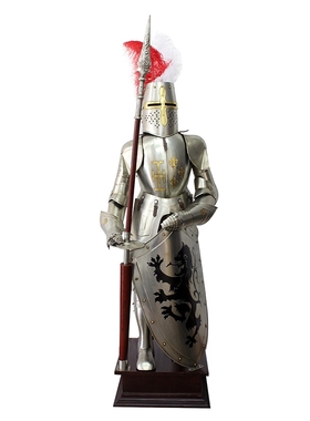 武士雕塑像金属欧式风落地摆件