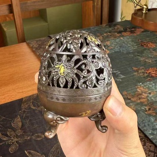 直播品 复古小龙蛋香炉象足鼎立gh819