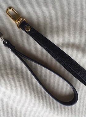 mk黑色荔枝纹牛皮手包带配件手拎带手挽带钱包手拿包真皮手腕带