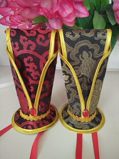 古装中式婚礼红黑富贵花男帽汉服头饰大臣配饰道具饰品华丽皇冠帽