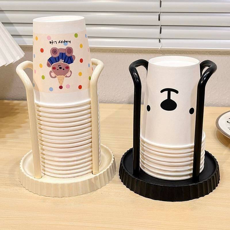 一次性杯子取杯器可爱吧台客厅多功能家用桌面纸杯收纳置物架通用