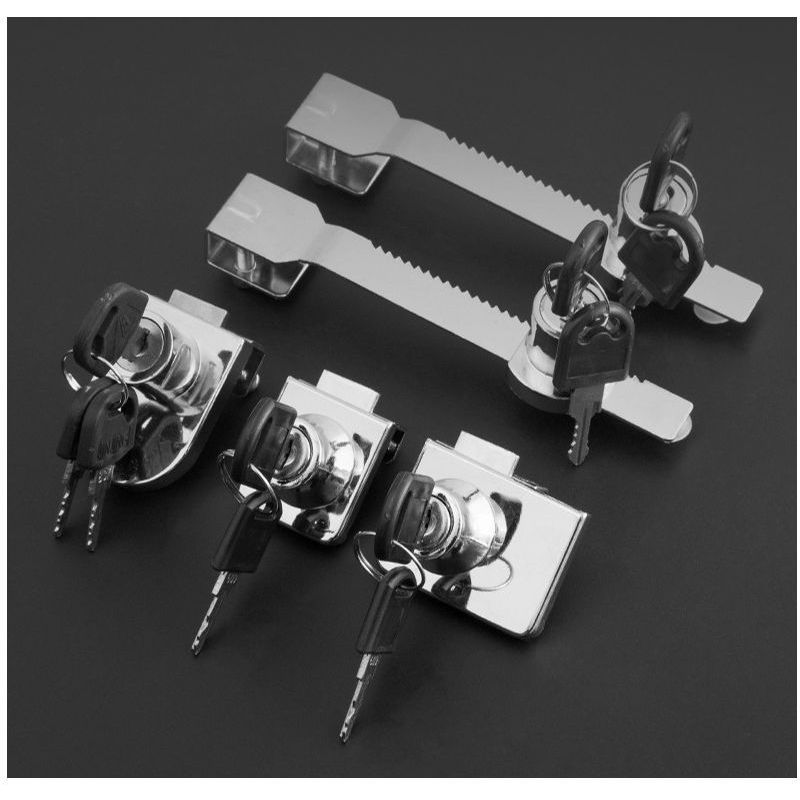 锯齿锁玻璃推拉柜门锁展示柜文件柜玻璃柜台锁移门锁橱窗