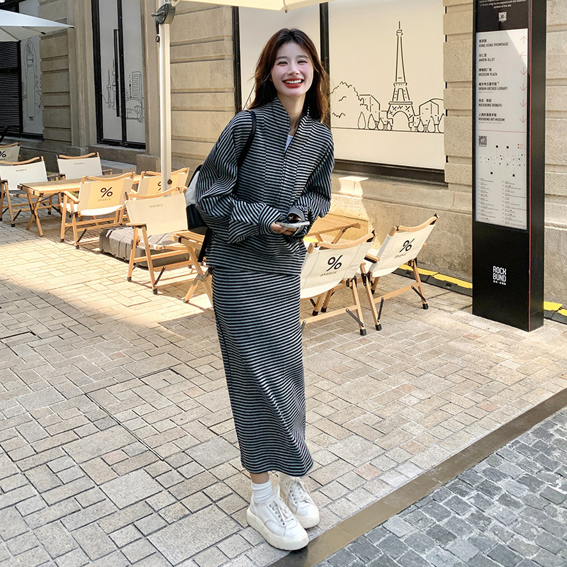 数据款大货，春款条纹休闲套装2C355-9006-P165-K268,女装套装/套裙,2C355