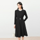 100羊毛连衣裙减龄小黑裙 珂莱商场同款 25冬新气质修身 KF11012W0