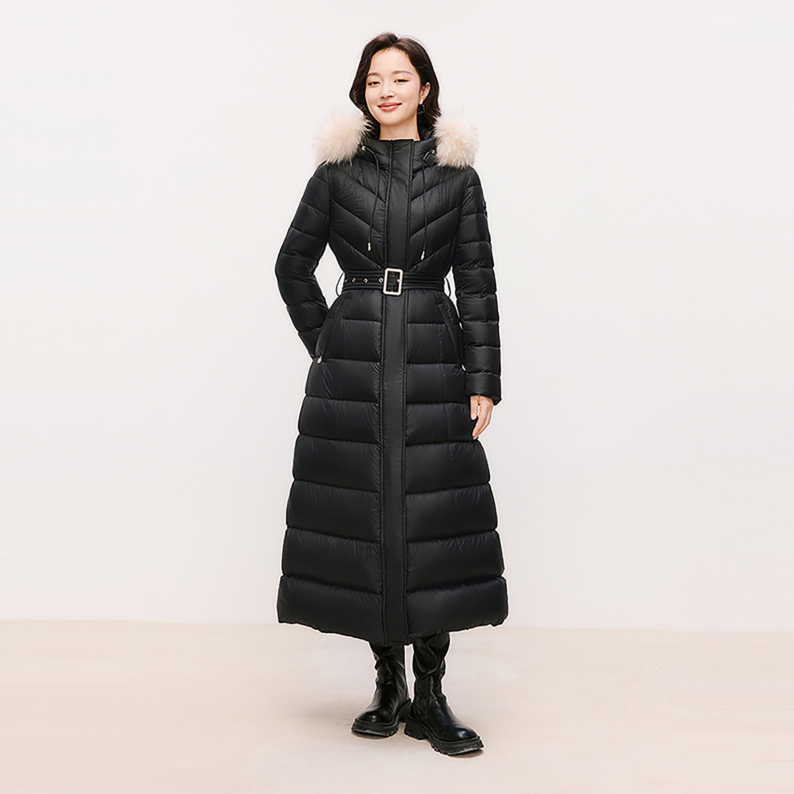 珂莱同款25冬新款连帽加厚羽绒服