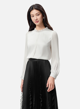 珂莱商城同款25冬款法式气质设计感缎面商务职业衬衫女 KD04562V1