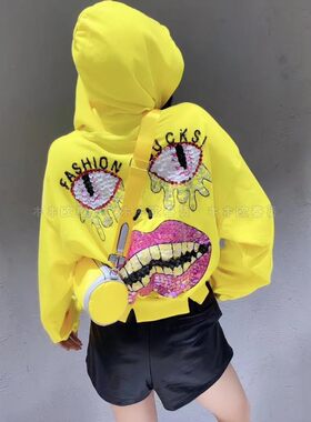 开衫外套宽松卫衣重工连帽衫