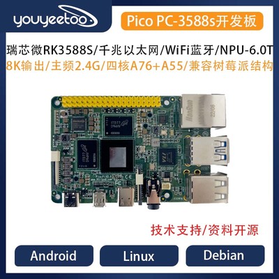 瑞芯微RK3588S开发板八核8K/AI 主板Pico Pc 3588s兼容树莓派4B