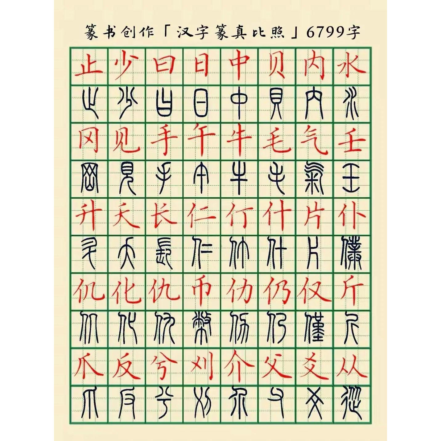 史上最全小篆字典共6799字珍藏版高清电子版图片笔画笔顺练习