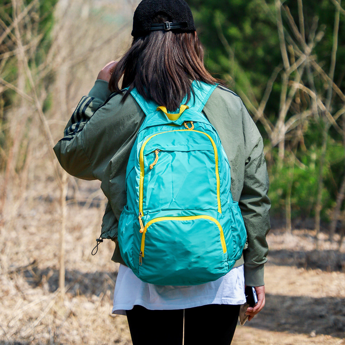 清仓双肩包可折叠大容量旅行背包防水紫色女登山包登山包超轻