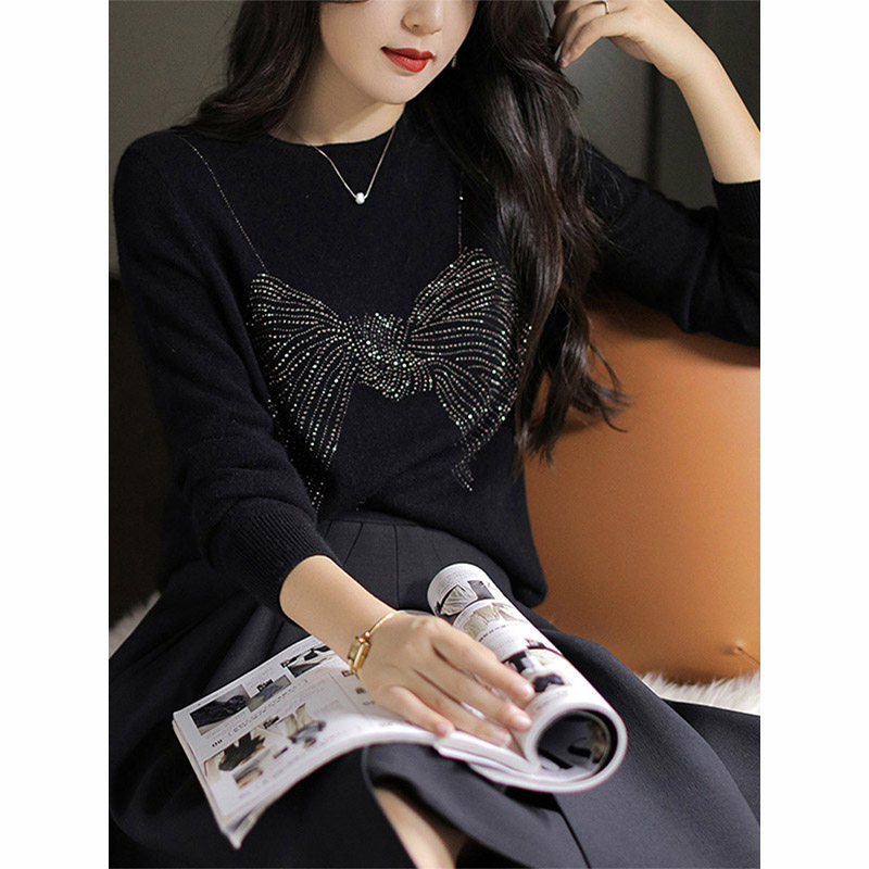 商场同款2026春季新款重工蝴蝶烫钻针织衫时尚内搭外穿长袖毛衣女,女装/女士精品,毛衣,淘宝优惠券,粉丝福利购,淘宝优惠卷