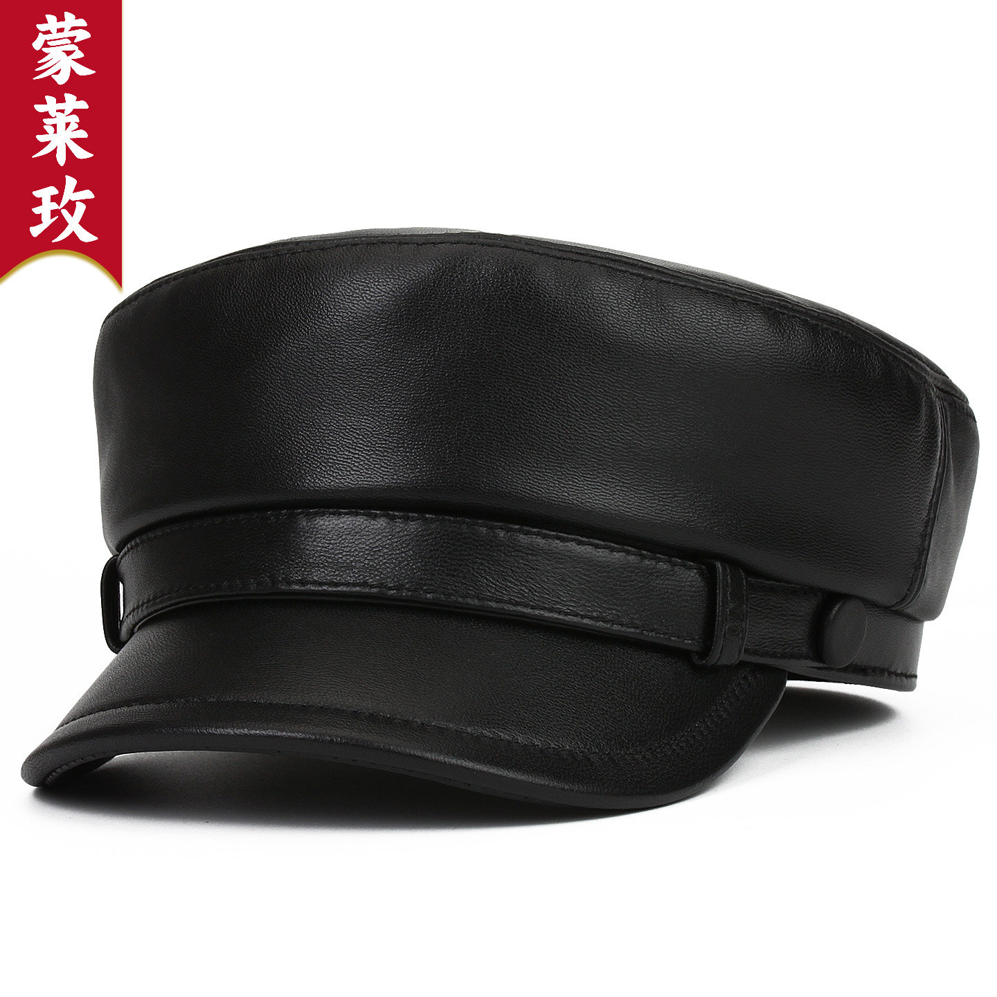 韩版休闲男士羊皮平顶帽时尚潮帽