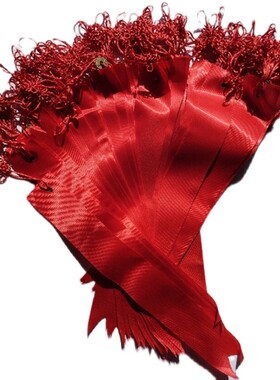 中国结铜钱款红丝带飘带空白无字款DIY红色布条庙会旅游挂树装饰