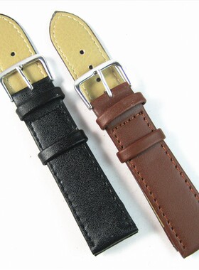 皮革表带 针扣手表带 黑 棕 12MM14mm16mm18mm20mm
