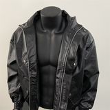 欧美街头潮流宽松机车服皮衣帅气高级飞行员PU皮夹克外套PJ03P70，男装皮衣，电商D256-2(原A064-2)