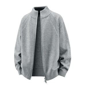 男士立领开衫毛衣搭配休闲裤男装穿搭针织外套运动套装NB207 P55图片
