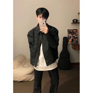 款解构外套男潮高级感黑色行政夹克美式复古棒球服SK24 P65图片