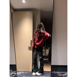 新款舞台表演青少年潮流男休闲男士紧身拉链拼接皮裤子NB340 P75图片