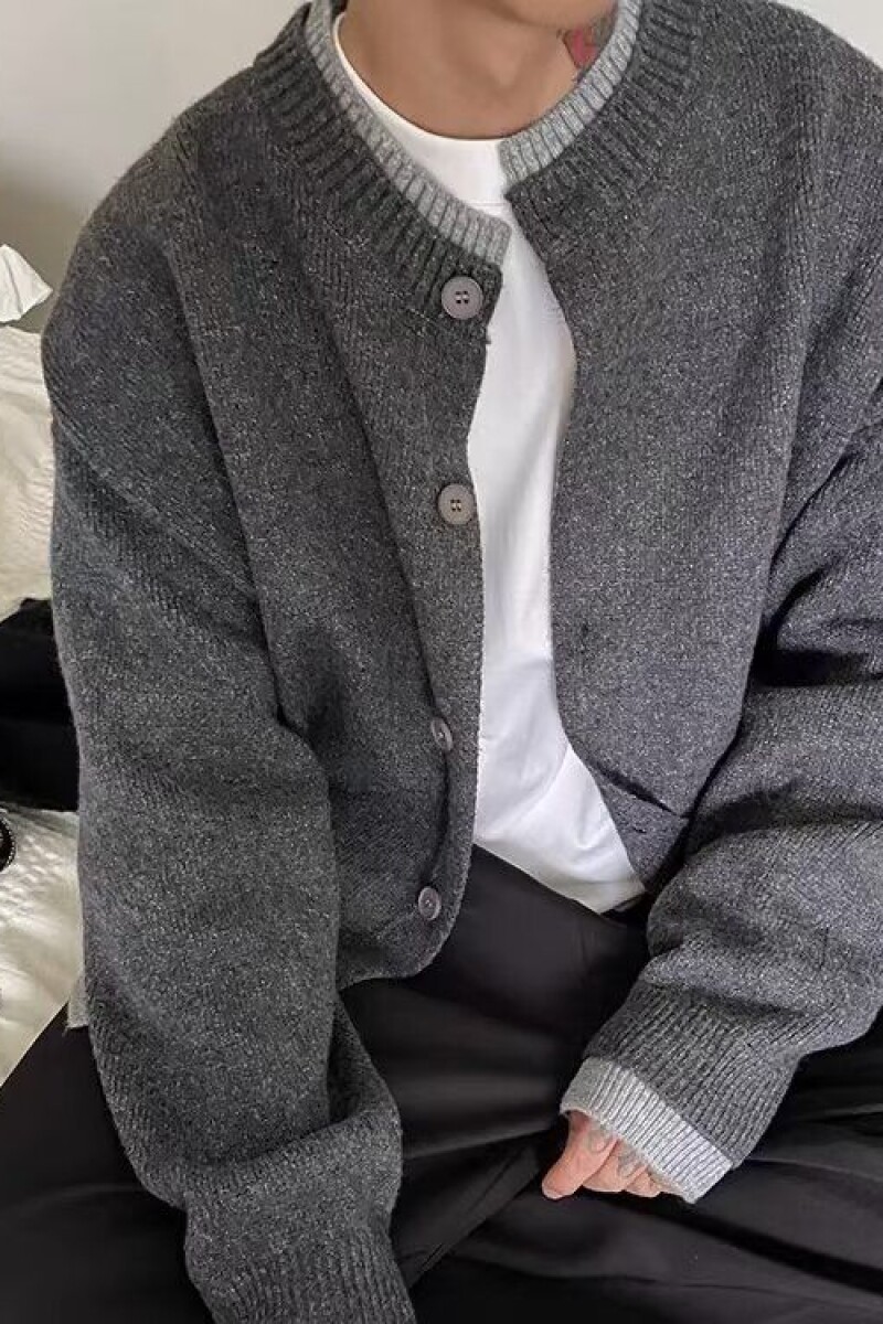 日系复古圆领羊毛开衫秋宽松休闲针织衫高级感毛衣外套ZZS136 p60图片