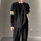 秋冬新款毛衣男休闲韩版宽松高级感套头长袖上衣针织衫NB211P55，男装针织衫/毛衣，电商D256-2(原A064-2)
