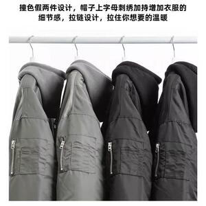 保暖美式重磅冬季加厚棉衣假两件抽绳情侣款棉服外套NB273 P85图片