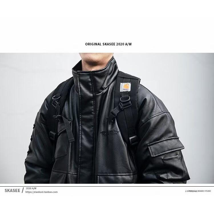 春秋痞帅外套男高街潮牌皮衣夹克韩版潮流宽松夹克NB86P65,男装夹克,电商D256-2(原A064-2)