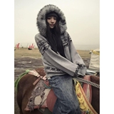 毛衣开衫休闲雪花图案拉链外套加厚费尔岛毛领针织线衫NB379 P70,男装针织衫/毛衣,电商D256-2(原A064-2),