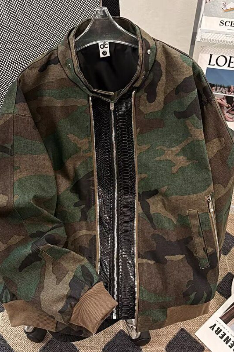 美式复古工装迷彩外套重工拼接短款休闲宽松棒球服夹克潮NB74P85,男装夹克,电商D256-2(原A064-2)