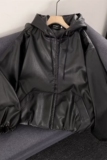 秋季美式街头PU皮机车风连帽皮衣情侣上衣潮夹克外套NB29P70，男装皮衣，电商D256-2(原A064-2)