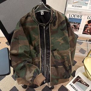 美式复古工装迷彩外套重工拼接短款休闲宽松棒球服夹克潮NB74 P85图片