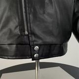 美式街头小众设计感PU皮衣高街休闲连帽斜拉链机车服夹克PJ10P60，男装皮衣，电商D256-2(原A064-2)